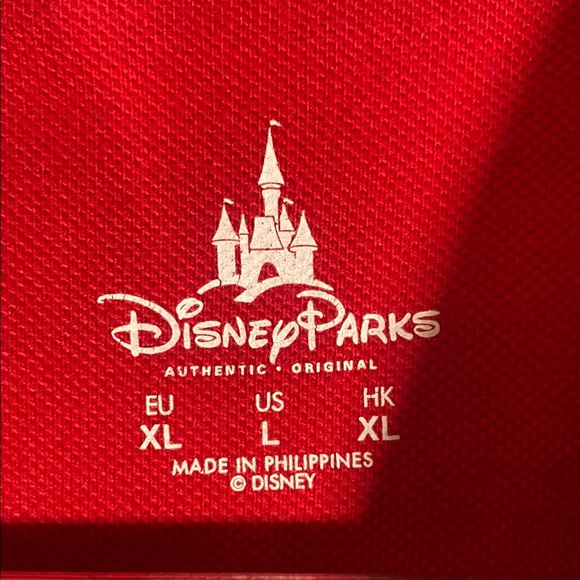 Disney Parks Men’s XL Polo Shirt Red Mickey Mouse Embroidered Cotton Blend - Picture 5 of 10